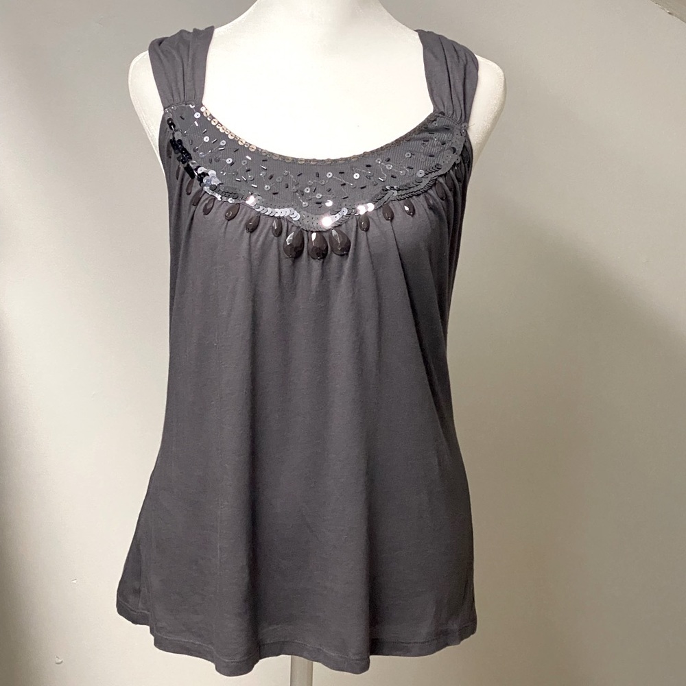 EXPRESS Gray Sequence Tank Top